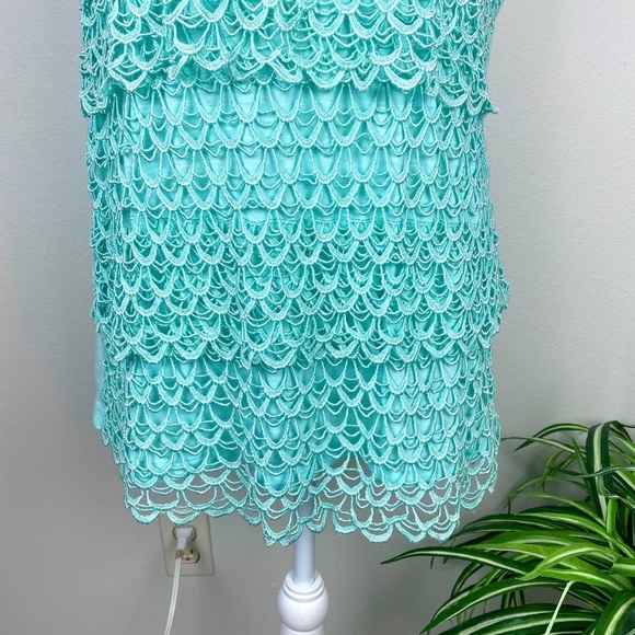 Cato, Plus Size 18/20W Sleeveless Top Pastel Green Eyelet Tiered EUC - Picture 5 of 11